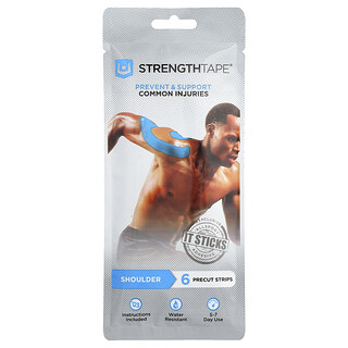 Strengthtape, Kit de cintas de kinesiología, Hombros, 6 tiras precortadas