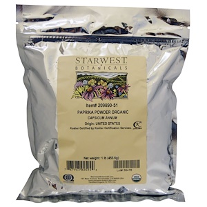 Отзывы о Старвест Ботаникалс, Organic Paprika Powder, 1 lb (453.6 g)