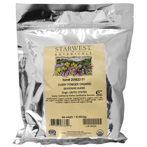 Старвест Ботаникалс, Organic Curry Powder, 1 lb (453.6 g) отзывы