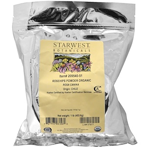 Купить Starwest Botanicals, Плоды шиповника в порошке, органические, 1 фунт (453,6 г)  на IHerb