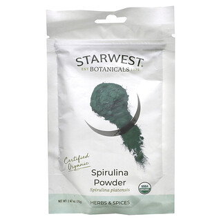 Starwest Botanicals, Органическая спирулина в порошке, 70 г (2,47 унции)