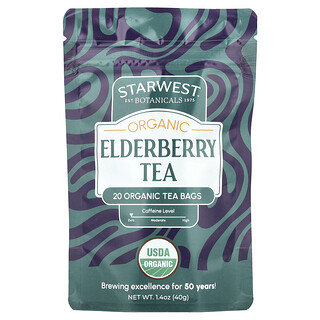 Starwest Botanicals, Organic Elderberry Tea, Bio-Holundertee, 20 Teebeutel, 40 g (1,4 oz.)