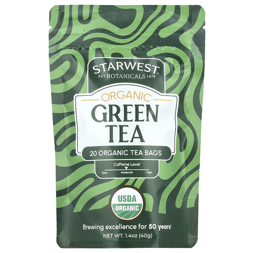 Starwest Botanicals, Organic Green Tea, 20 Tea Bags, 1.4 oz (40 g)
