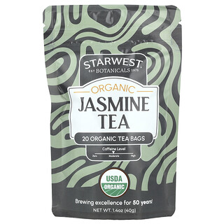 Starwest Botanicals, Biologische jasmijnthee, 20 theezakjes, 40 g