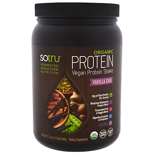 SoTru, Органический вегетарианский протеиновый коктейль, ванильный чай, 17,7 унций (504 г)