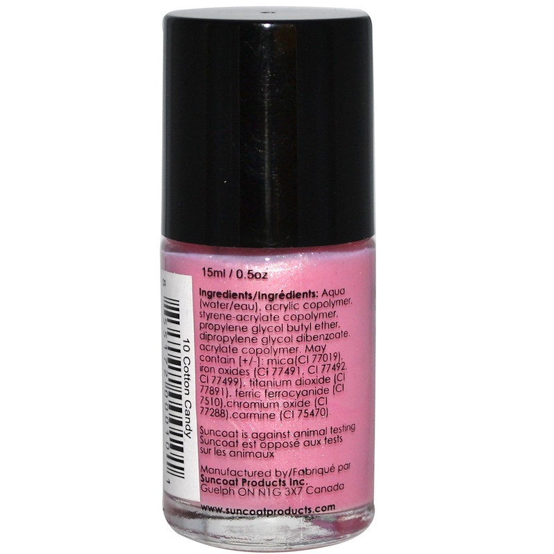 Suncoat, WaterBased Nail Polish, 10 Cotton Candy, 0.5 oz (15 ml) iHerb