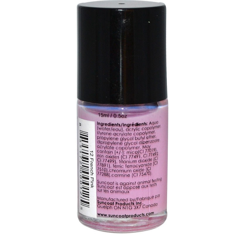 Suncoat, WaterBased Nail Polish, 12 French Pink, 0.5 oz (15 ml) iHerb