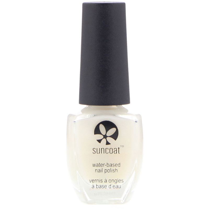 Suncoat, WaterBased Nail Polish, Clear Base/Top Coat, 0.37 fl oz (11