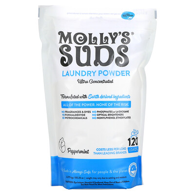 Molly's Suds ультраконцентрированный стиральный порошок с запахом перечной мяты 2 275 кг (80 25 унции)