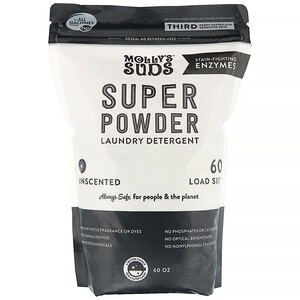 Отзывы о Моллис Садс, Super Powder Laundry Detergent, Unscented, 60 Loads, 60 oz