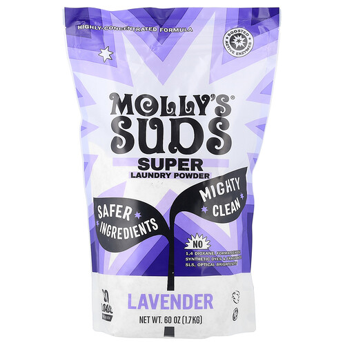 Molly's Suds Super Laundry Powder, Lavender, 60 Loads, 60 oz (1.7 kg)
