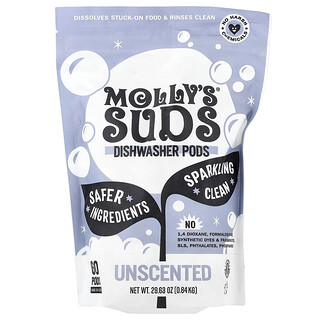 Molly's Suds, Diskmaskinskapslar, oparfymerade, 60 kapslar, 0,84 kg