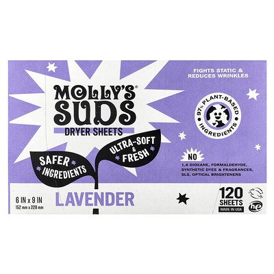 Molly's Suds  Dryer Sheets  Lavender  120 Sheets