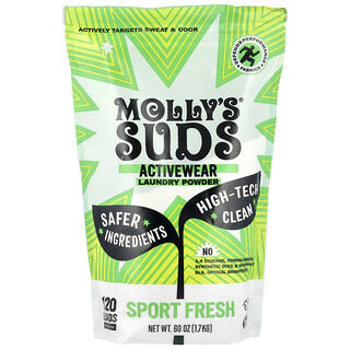 Molly's Suds, Detergente en polvo para ropa activa, Frescura deportiva, 1,7 kg (60 oz)