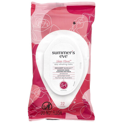 Summer's Eve  5 in 1 Daily Refreshing Cloths  Sheer Floral®  32 Cloths