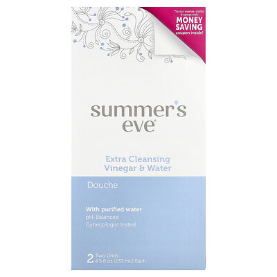 Product Image for Summer's Eve, Douche, Extra Cleansing, Vinegar & Water, 2 Units, 4.5 fl oz (133 ml) Each