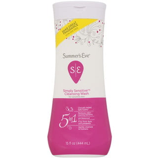 Summer's Eve, Solución de higiene íntima 5 en 1, Simply Sensitive, 444 ml (15 oz. líq.)