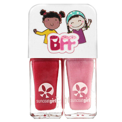 SuncoatGirl  Sweeties Nail Polish Duo Set  Hot Pink & Soft Glitter Pink  2 Piece Set