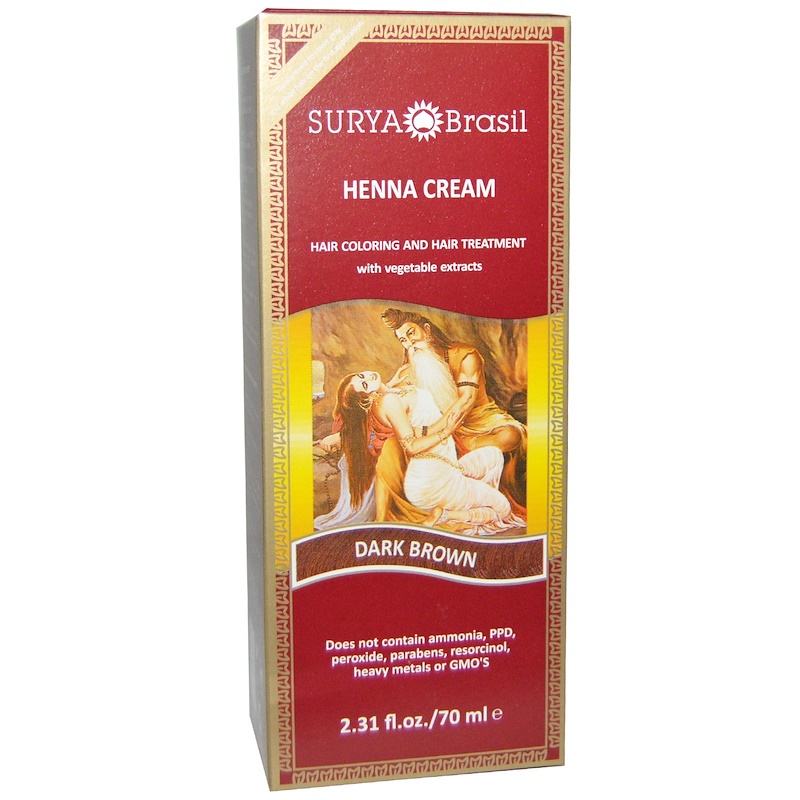 Surya Brasil Henna Cream Hair Coloring And Hair Treatment Dark Brown   2 