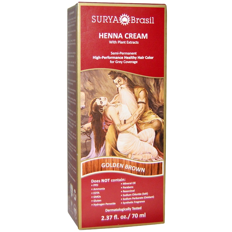 Surya Brasil Henna Cream High Performance Healthy Hair Color For Grey Coverage Golden Brown