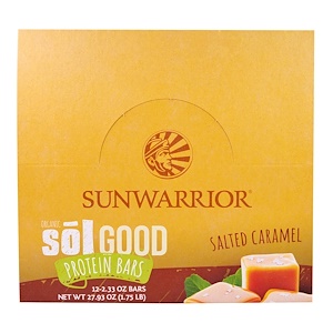Отзывы о Сунвориор, Organic Sol Good Protein Bars, Salted Caramel, 12 Bars, 2.33 oz (66 g) Each