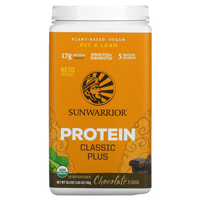 

Sunwarrior протеин «Классик плюс» растительный со вкусом шоколада 750 г (1 65 фунта)