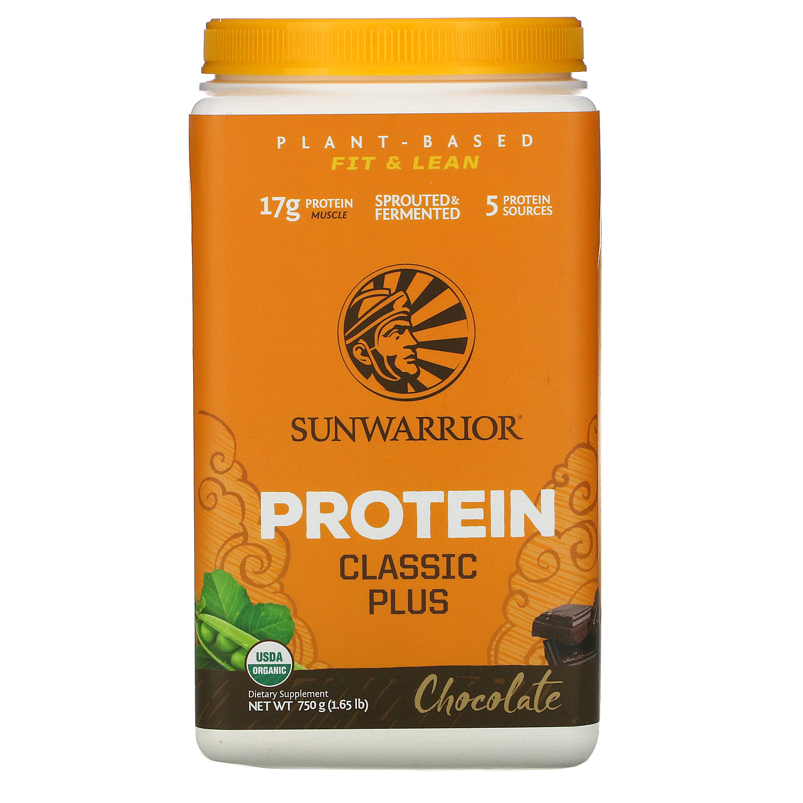 Sunwarrior プロテインクラシックプラス 植物ベース チョコレート 750g 1 65ポンド Iherb