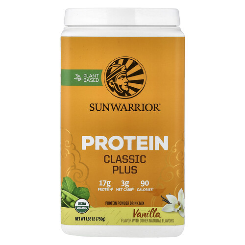 Sunwarrior, Classic Plus Protein, Vanilla, 1.65 lb (750 g)