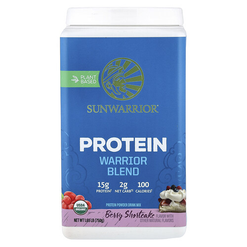 Sunwarrior, Warrior Blend, Protein, Berry Shortcake, 1.65 lb (750 g)