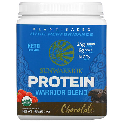 

Sunwarrior Warrior Blend Protein, Chocolate, 13.2 oz (375 g)