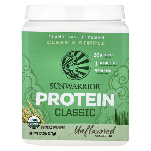 Sunwarrior, Classic Protein, Unflavored, klassisches Protein, geschmacksneutral, 375 g (13,2 oz.)