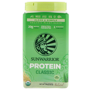 Отзывы о Сунвориор, Classic Protein, Organic Plant-Based, Natural, 1.65 lb (750 g)