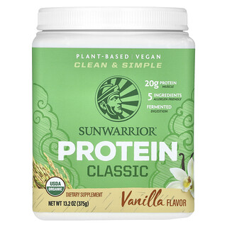 Sunwarrior, Klassieke proteïne, vanille, 375 g