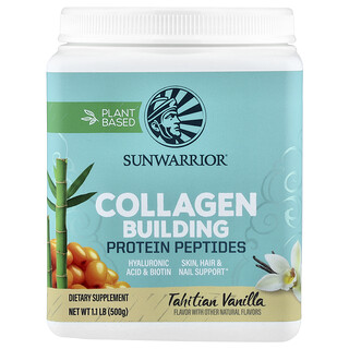 Sunwarrior, peptide proteice din colagen de origine vegetală, vanilie de Tahiti, 500 g (1,1 lb)