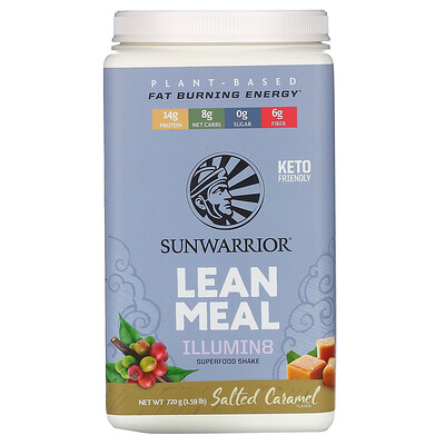 Sunwarrior Illumin8 Lean Meal, Salted Caramel, 1.59 lb (720 g)