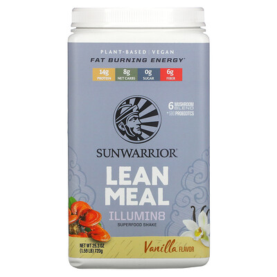 Sunwarrior Illumin8 Lean Meal, Vanilla, 1.59 lb (720 g)
