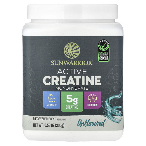 Sunwarrior, Active Creatine Monohydrate, Unflavored, 10.58 oz (300 g)