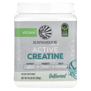 Sunwarrior, Sport, Creatină monohidrat activă, fără aromă, 300 g