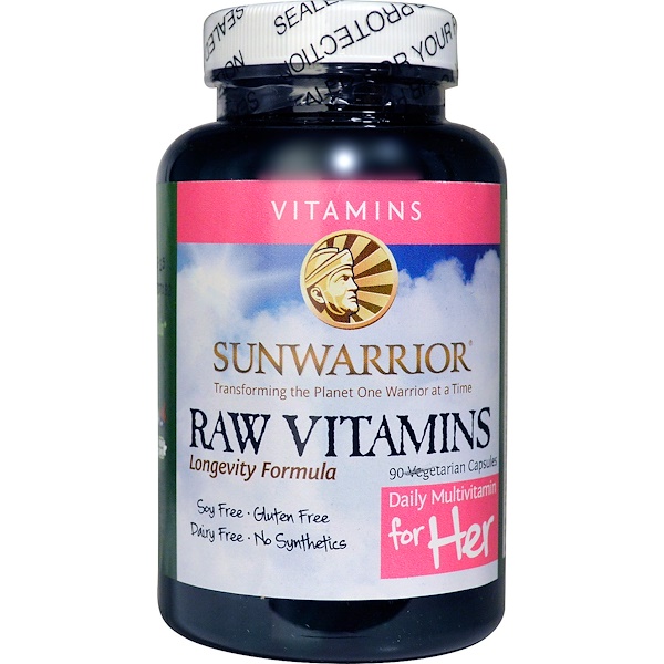 Sunwarrior, Raw Vitamins, Daily Multivitamin for Her, 90 Veggie Caps
