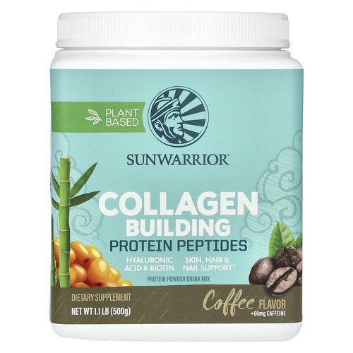 Sunwarrior Collagen Building Protein Peptides, Coffee, 1.1 lb (500 g)