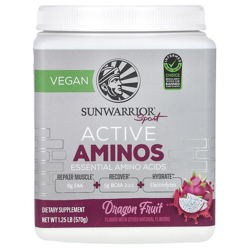 Sunwarrior Sport, Active Aminos, Dragon Fruit, 1.25 lbs (570 g)