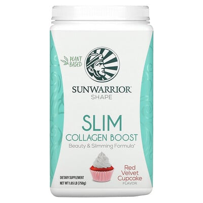 

Sunwarrior Shape, Slim Collagen Boost, кекс с красным бархатом, 750 г (1,65 фунта)