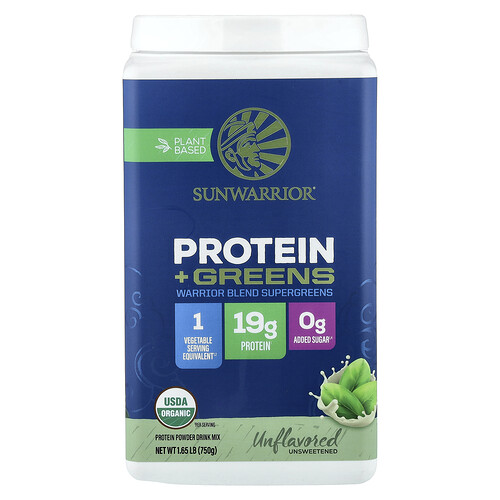 Sunwarrior, Warrior Blend Supergreens, Protein + Greens, ohne Geschmack, 750 g