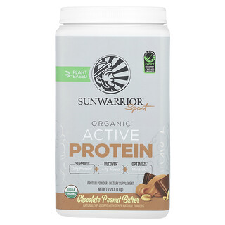 Sunwarrior, Spor, Organik Aktif Protein, Çikolatalı Fıstık Ezmesi, 2,2 lb (1 kg)