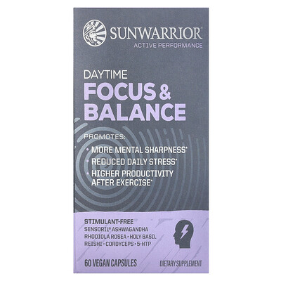 Sunwarrior Daytime Focus & Balance 60 Vegan Capsules