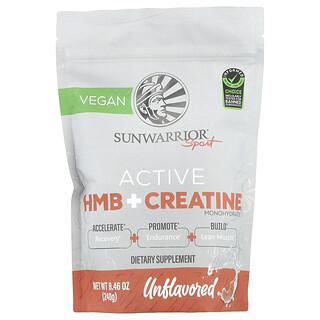 Sunwarrior, Sport, HMB activo más monohidrato de creatina, Sin sabor, 240 g (8,46 oz)