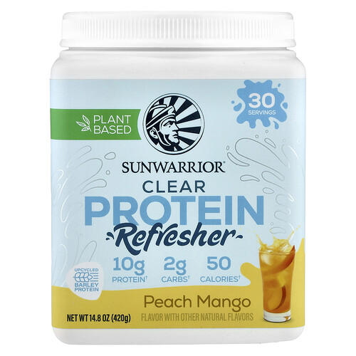Sunwarrior Clear Protein Refresher, Peach Mango , 14.8 oz (420 g)