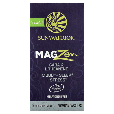 Sunwarrior, MagZen, GABA y L-teanina, 90 cápsulas veganas