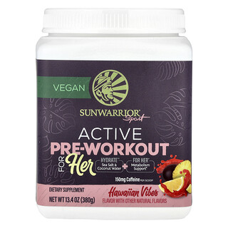 Sunwarrior, Sport, pre-antrenament activ pentru ea, vibrații hawaiene, 13,4 oz (380 g)