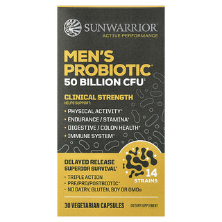 Sunwarrior, Probiótico para Homens, 30 Cápsulas Vegetarianas